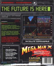 Box back cover for Mega Man X on the Microsoft DOS.