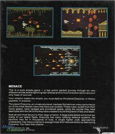 Box back cover for Menace on the Microsoft DOS.