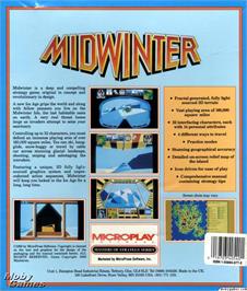Box back cover for Midwinter on the Microsoft DOS.