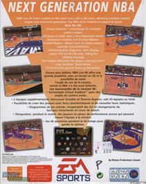 Box back cover for NBA Live 96 on the Microsoft DOS.
