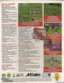Box back cover for NFL Quarterback Club 97 on the Microsoft DOS.