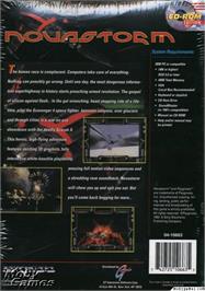 Box back cover for Novastorm on the Microsoft DOS.
