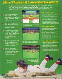 Box back cover for Pete Rose Pennant Fever on the Microsoft DOS.