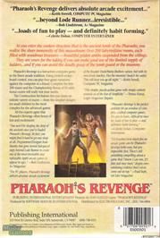 Box back cover for Pharaoh's Revenge on the Microsoft DOS.