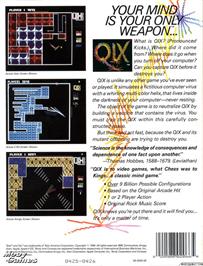 Box back cover for QIX on the Microsoft DOS.