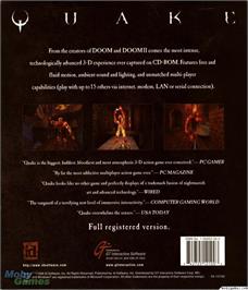 Box back cover for Quake on the Microsoft DOS.