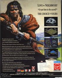 Box back cover for Realms on the Microsoft DOS.