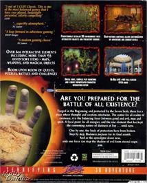 Box back cover for Realms of the Haunting on the Microsoft DOS.