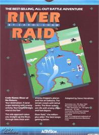 Box back cover for River Raid on the Microsoft DOS.