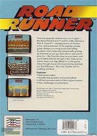 Box back cover for Road Runner on the Microsoft DOS.