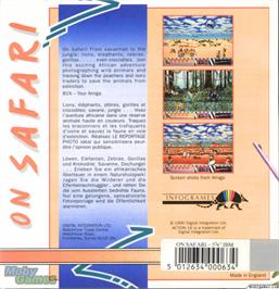 Box back cover for Safari Guns on the Microsoft DOS.