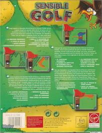 Box back cover for Sensible Golf on the Microsoft DOS.