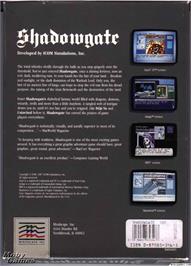 Box back cover for Shadowgate on the Microsoft DOS.