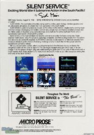 Box back cover for Silent Service on the Microsoft DOS.