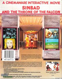 Box back cover for Sinbad and the Throne of the Falcon on the Microsoft DOS.