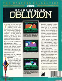 Box back cover for Space Station Oblivion on the Microsoft DOS.