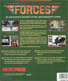 Box back cover for Special Forces on the Microsoft DOS.