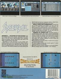 Box back cover for Speedball on the Microsoft DOS.