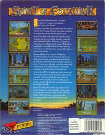 Box back cover for Spirit of Excalibur on the Microsoft DOS.