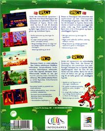 Box back cover for Spirou on the Microsoft DOS.