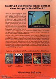 Box back cover for Spitfire Ace on the Microsoft DOS.