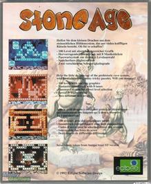Box back cover for Stone Age on the Microsoft DOS.