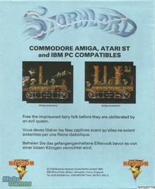 Box back cover for Stormlord on the Microsoft DOS.