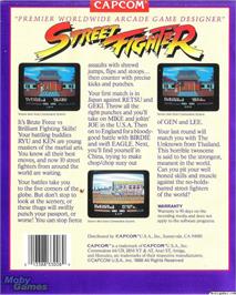 Box back cover for Street Fighter on the Microsoft DOS.