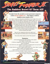 Box back cover for Street Fighter II on the Microsoft DOS.