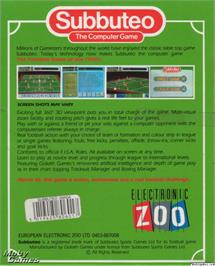 Box back cover for Subbuteo on the Microsoft DOS.
