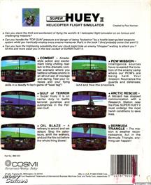 Box back cover for Super Huey II on the Microsoft DOS.