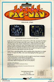 Box back cover for Super Pac-Man on the Microsoft DOS.