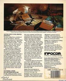 Box back cover for Suspect on the Microsoft DOS.