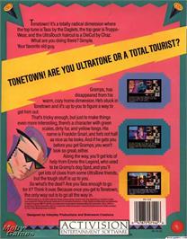 Box back cover for Tass Times in Tonetown on the Microsoft DOS.