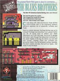 Box back cover for The Blues Brothers on the Microsoft DOS.