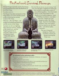Box back cover for The Last Ninja on the Microsoft DOS.