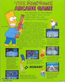 Box back cover for The Simpsons Arcade Game on the Microsoft DOS.