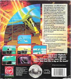 Box back cover for Thunderhawk AH-73M on the Microsoft DOS.
