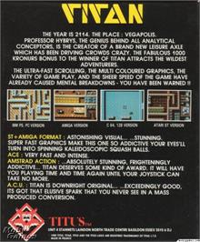 Box back cover for Titan on the Microsoft DOS.