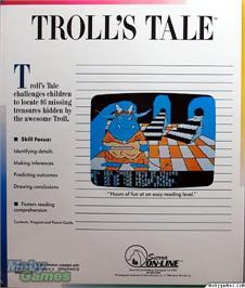 Box back cover for Troll's Tale on the Microsoft DOS.