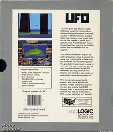 Box back cover for UFO on the Microsoft DOS.