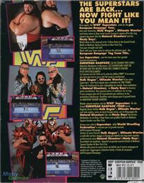 Box back cover for WWF European Rampage on the Microsoft DOS.