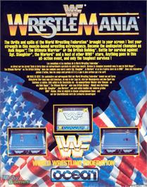 Box back cover for WWF Wrestlemania on the Microsoft DOS.