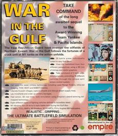 Box back cover for War in the Gulf on the Microsoft DOS.