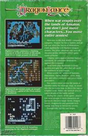 Box back cover for War of the Lance on the Microsoft DOS.