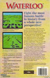 Box back cover for Waterloo on the Microsoft DOS.