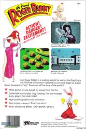 Box back cover for Who Framed Roger Rabbit on the Microsoft DOS.