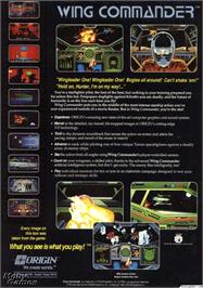 Box back cover for Wing Commander on the Microsoft DOS.