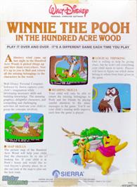 Box back cover for Winnie the Pooh in the Hundred Acre Wood on the Microsoft DOS.