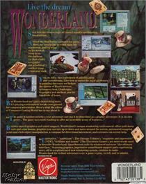 Box back cover for Wonderland on the Microsoft DOS.